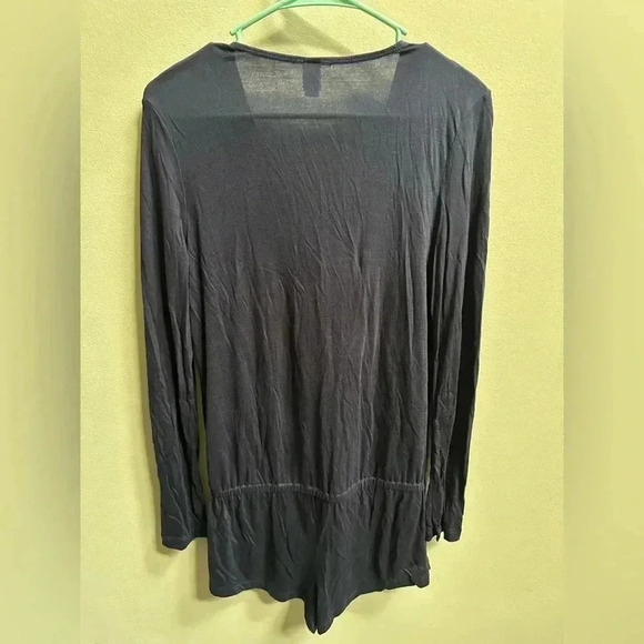 Eberjey Navy Jersey Long Sleeve Romper Pajamas Women’s M Soft Lounge One Piece - Picture 12 of 12